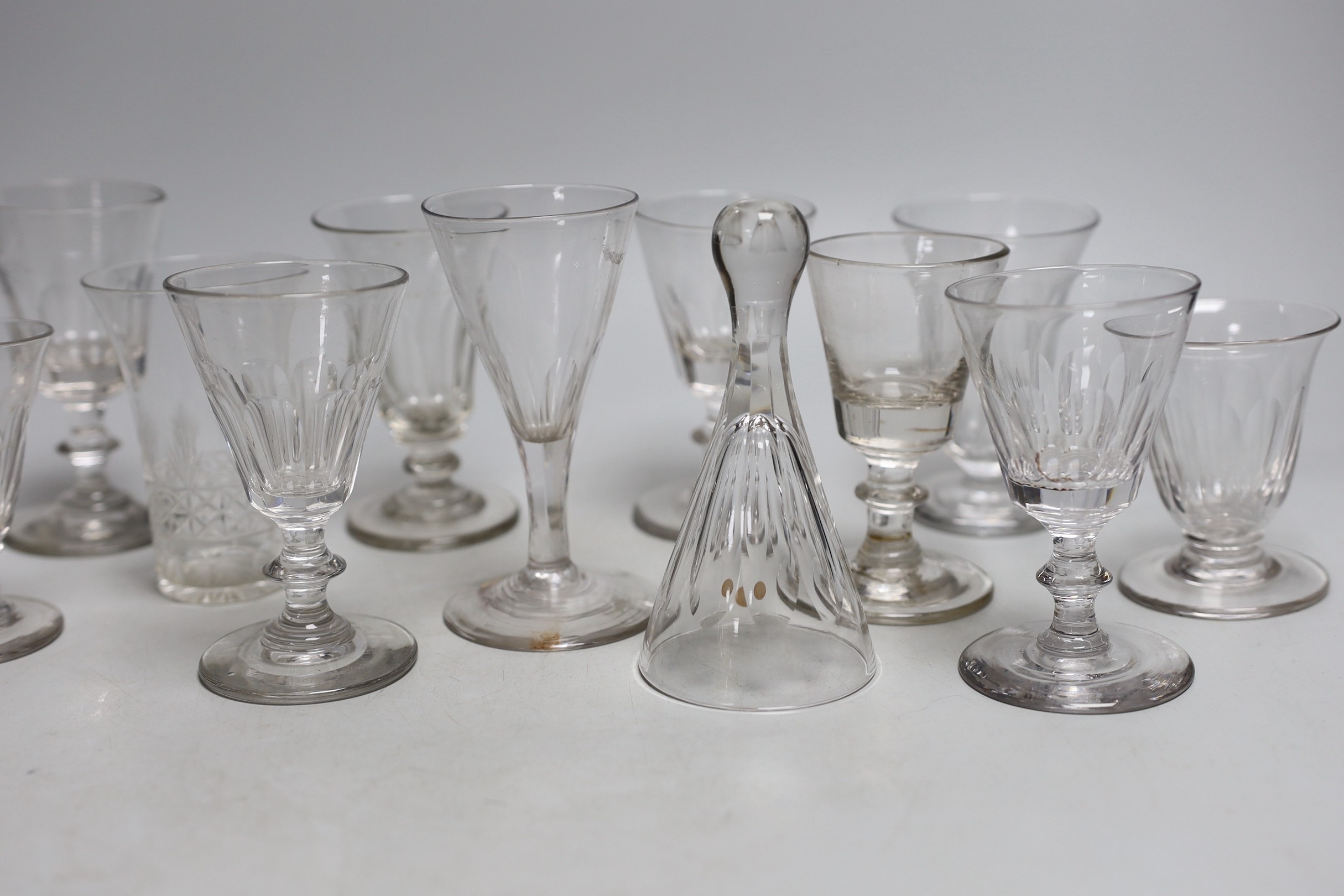 A group of late Georgian to early 20th century panelled or cut drinking glasses (13)